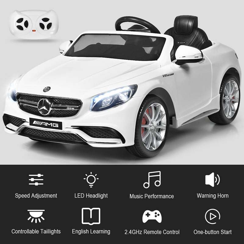 12V Kids Electric Ride-on Car Mercedes-Benz S63 Battery Powered Electric Vehicle with Remote Control