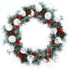 30" Pre-lit Snowflocked Artificial Christmas Wreath with 50 LED Lights