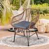Bestoutdor 3 Pcs Patio Rattan Bistro Set Furniture Set with Tempered Glass Top Table & Cushions