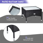Bestoutdor 3 Pcs Patio Wicker Rattan Bistro Set Coffee Table & 2 Chairs with Cushions - Bestoutdor