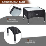 Bestoutdor 3 Pcs Patio Wicker Rattan Bistro Set Coffee Table & 2 Chairs with Cushions - Bestoutdor
