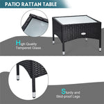 Bestoutdor 3 Pcs Patio Wicker Rattan Bistro Set Coffee Table & 2 Chairs with Cushions - Bestoutdor