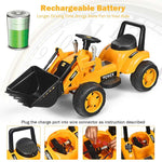 Kids Ride On Excavator Toy 6V Battery Powered Electric Construction Vehicle with Front Loader