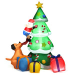 7FT Inflatable Christmas Tree Santa Decor with LED Lights