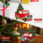 Vintage Tabletop Pre-Lit Ceramic Red Truck with Christmas Tree