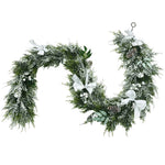 6.5 Feet Snow Flocked Christmas Garland with White Berries and Snowflakes