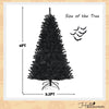 6FT Black Artificial Christmas Halloween Tree with Purple LED Lights