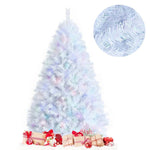 6 Ft Iridescent Tinsel Artificial Christmas Tree with 792 Branch Tips