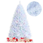 7ft White Iridescent Tinsel Artificial Christmas Tree with Metal Stand