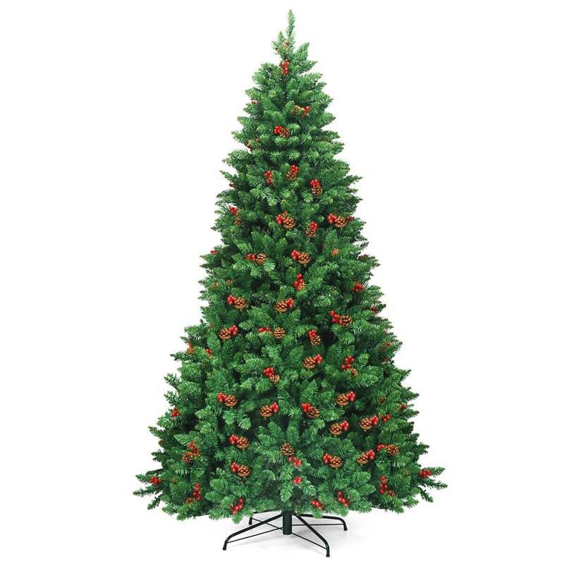 7.5FT Pre-Lit Hinged Artificial Christmas Tree with 550 LED Lights