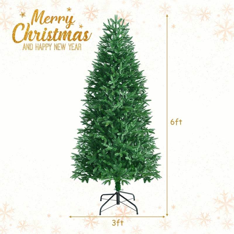 6FT Artificial Christmas Tree with 2 Lighting Colors and 9 Flash Modes