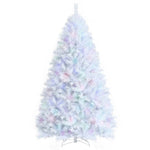 7ft White Iridescent Tinsel Artificial Christmas Tree with Metal Stand
