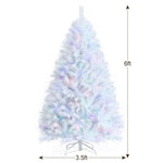 6 Ft Iridescent Tinsel Artificial Christmas Tree with 792 Branch Tips