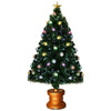 4FT Pre-Lit Fiber Optic Firework Christmas Tree with Multicolored Led Lights