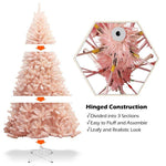 6FT Pink Artificial Christmas Tree Hinged Full Fir Tree