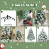 7 Feet Artificial Christmas Tree with Snowy Pine Needles