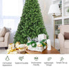 7.5FT Premium Unlit Hinged Artificial Christmas Tree PVC Spruce Full Tree with Solid Metal Stand