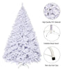9FT White Artificial Christmas Tree Unlit Hinged Spruce Xmas Tree with Metal Stand