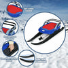 Kids Folding Metal Snow Sled with Pull Rope and Leather Seat