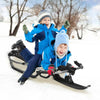 Kids Ski Sled Snow Racer Sled with Textured Grip Handles and Mesh Seat