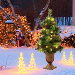 3FT LED Christmas Entrance Tree with Red Berries Pine Cones