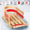 Kids Wooden Sled Outdoor Play Baby Snow Sled Pull Steering Slider with Solid Wood Seat