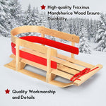 Outdoor Play Baby Kids Wooden Snow Sled with Solid Wood Seat