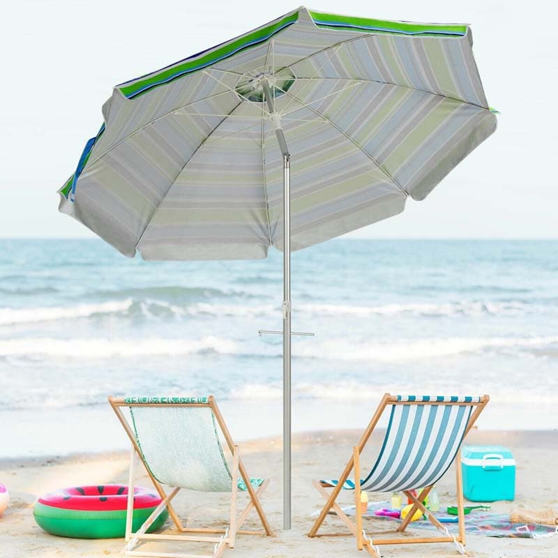 6.5 ft Beach Umbrella with Sand Anchor & Carrying Bag