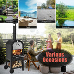 Portable Outdoor Pizza Oven Wood Fired Pizza Maker Oven with Pizza Stone & Waterproof Cover