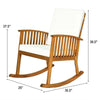 Acacia Wood Outdoor Rocking Chair Garden Patio Rocker with Detachable Washable Cushions