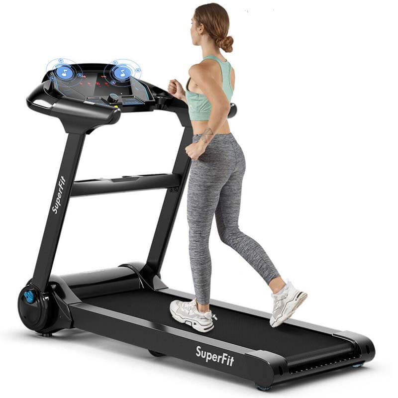 2.25 HP Folding Treadmill Running Cardio Training Machine with LED Touch Display & APP Control