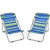 2 Pcs Portable 3-Position Beach Chairs