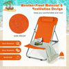 2 Pack Folding Backpack Beach Chairs Portable Camping Chairs Summer Deckchairs with 3 Adjustable Positions & Headrest