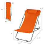 2 Pack Folding Backpack Beach Chairs Portable Camping Chairs Summer Deckchairs with 3 Adjustable Positions & Headrest