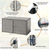 88 Gallon Wicker Deck Box Rattan Outdoor Storage Box Patio Container with Separate Storage Shelf