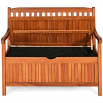 Wood Outdoor Storage Bench 33-Galon Large Deck Box Bench with Removable Dustproof Liner