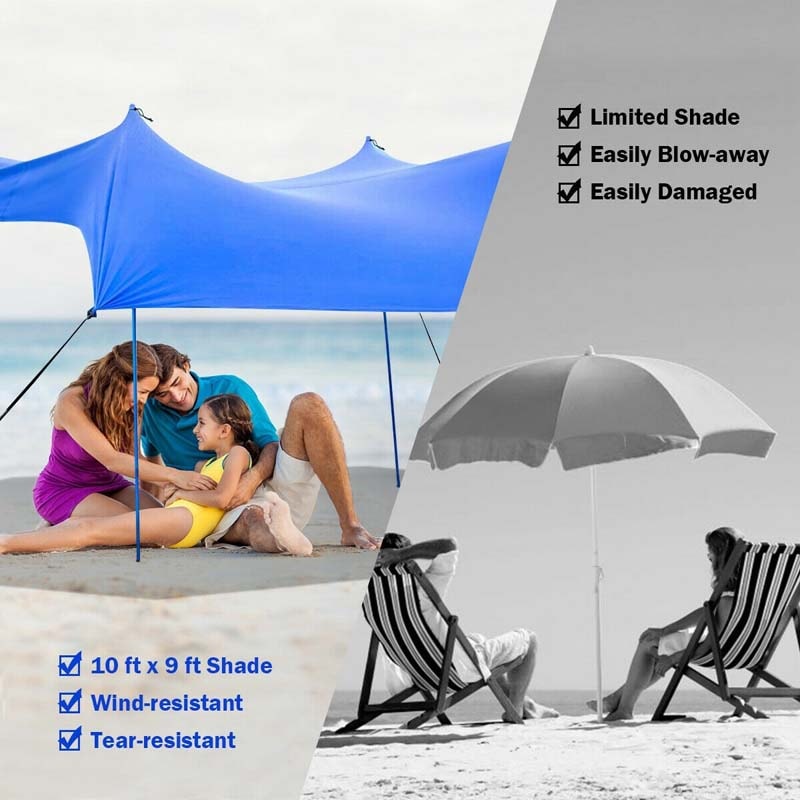 10 x 9 Foot Family Beach Tent Canopy Sunshade