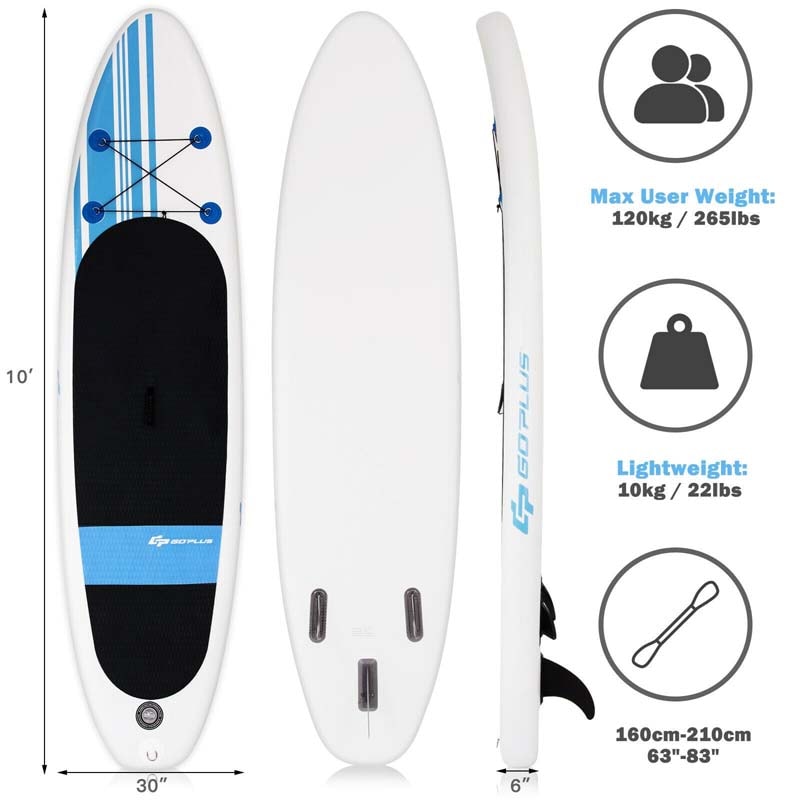10.6' Inflatable Adjustable Paddle Board with Carry Bag