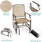 2 Pcs Patio Swing Single Glider Chair Rocking Seating - Bestoutdor