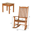 3 Pcs Eucalyptus Rocking Chair with Coffee Table - Bestoutdor