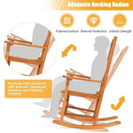 3 Pcs Eucalyptus Rocking Chair with Coffee Table - Bestoutdor