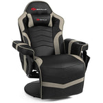 Gaming Recliner Massage Gaming Chair Ergonomic Leather Single Sofa Reclining Gaming Chair with Adjustable Backrest & Footrest