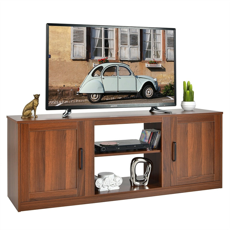 Farmhouse Electric Fireplace TV Stand Entertainment Center with Double Barn Doors & Storage Cabinets for TVs up to 65 Inch