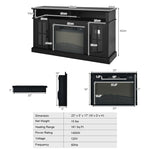 Electric Fireplace TV Stand for TVs Up to 65", 1400W Heater Insert with Remote Control, 3-Level Flame, Overheat Protection, Adjustable Shelves