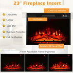 Electric Fireplace TV Stand for TVs Up to 65", 1400W Heater Insert with Remote Control, 3-Level Flame, Overheat Protection, Adjustable Shelves