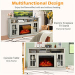 Electric Fireplace TV Stand for TVs Up to 65", 1400W Heater Insert with Remote Control, 3-Level Flame, Overheat Protection, Adjustable Shelves