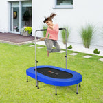 Foldable Trampoline Double Mini Kids Fitness Trampoline Rebounder with Adjustable Handle
