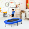 Foldable Oval Trampoline Double Mini Kids Fitness Trampoline Rebounder with Adjustable Handle