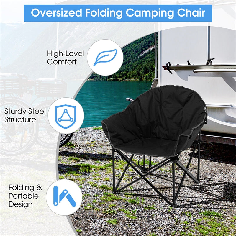 Folding Camping Moon Padded Chair with Carry Bag