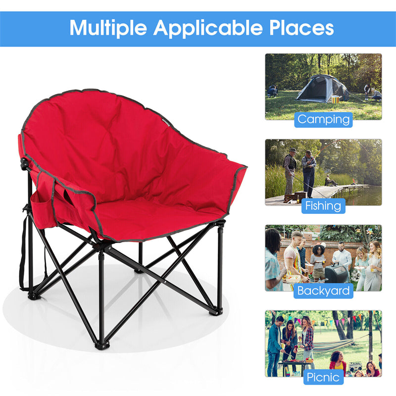 Folding Camping Moon Padded Chair with Carry Bag